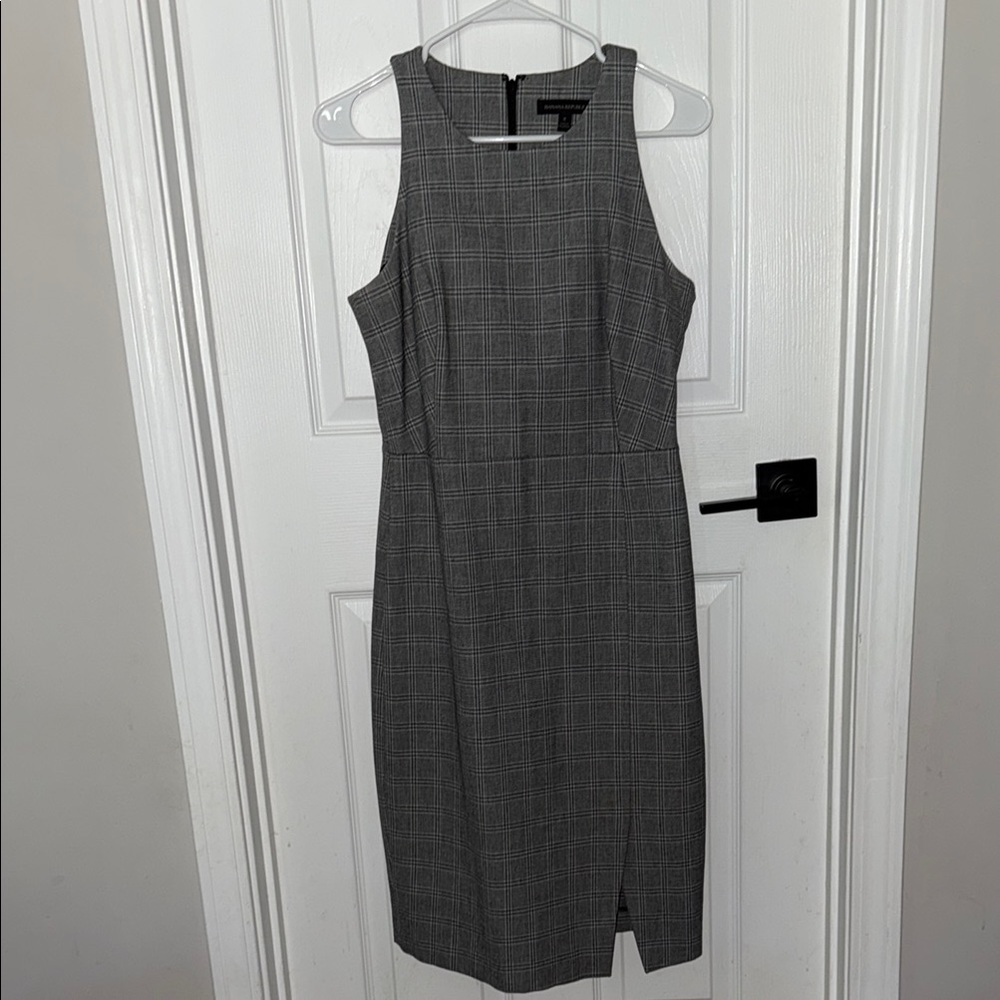 Gray Plaid Sleeveless Dress
